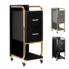 CARRELLO MULTIUSO PER PARRUCCHIERE NERO ORO GRIGIO ACCIAIO CON RUOTE