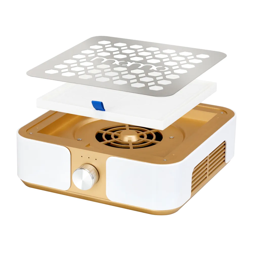 Aspiratore manicure per Unghie con Filtro HEPA per estetista centro estetico Momo P30 Oro - immagine 2