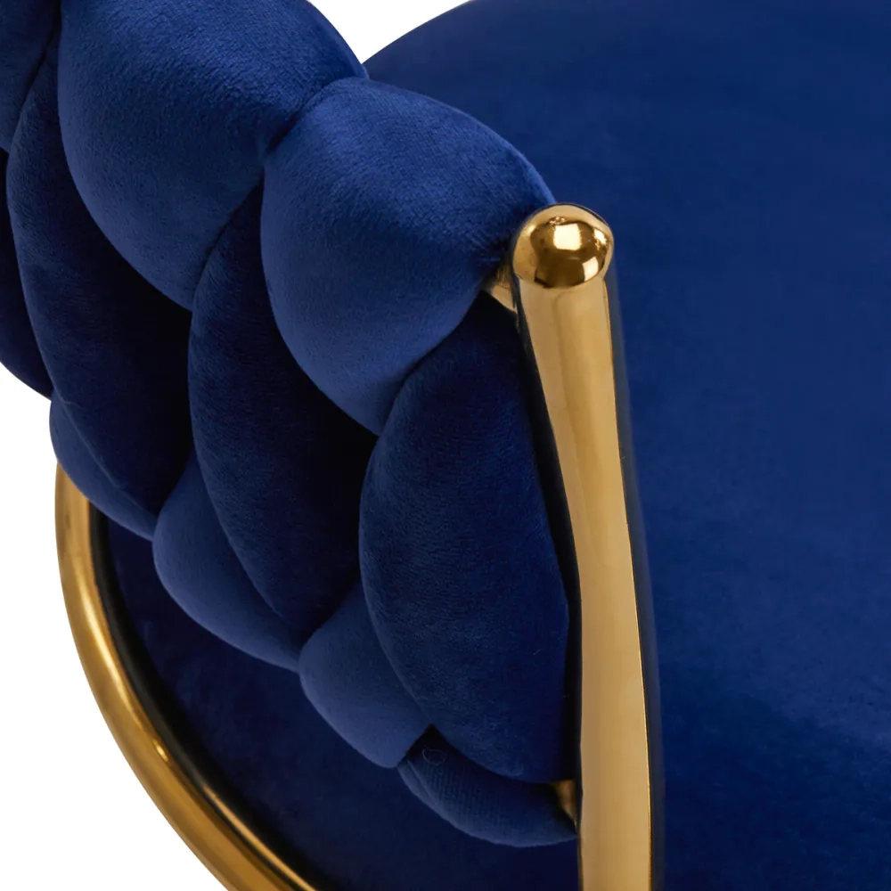 Poltroncina Girevole Glamour con Base Oro per Centro Estetico, Nail Salon e Reception - immagine 15