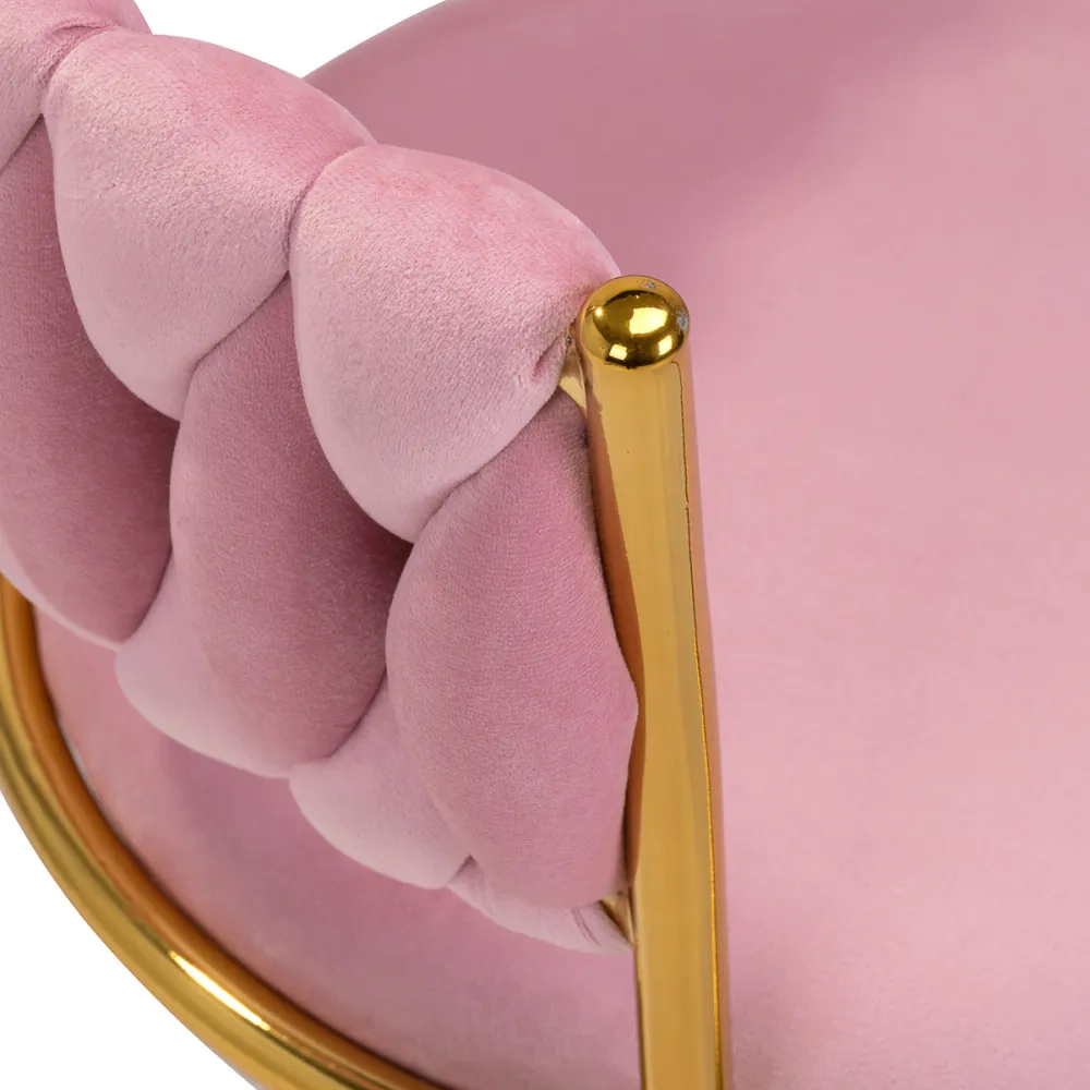 Poltroncina Girevole Glamour con Base Oro per Centro Estetico, Nail Salon e Reception - immagine 14