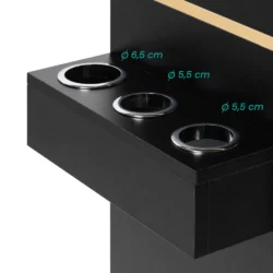 Totem Postazione da Parrucchiere con Cassetti Porta Accessori Nero e Oro - immagine 5