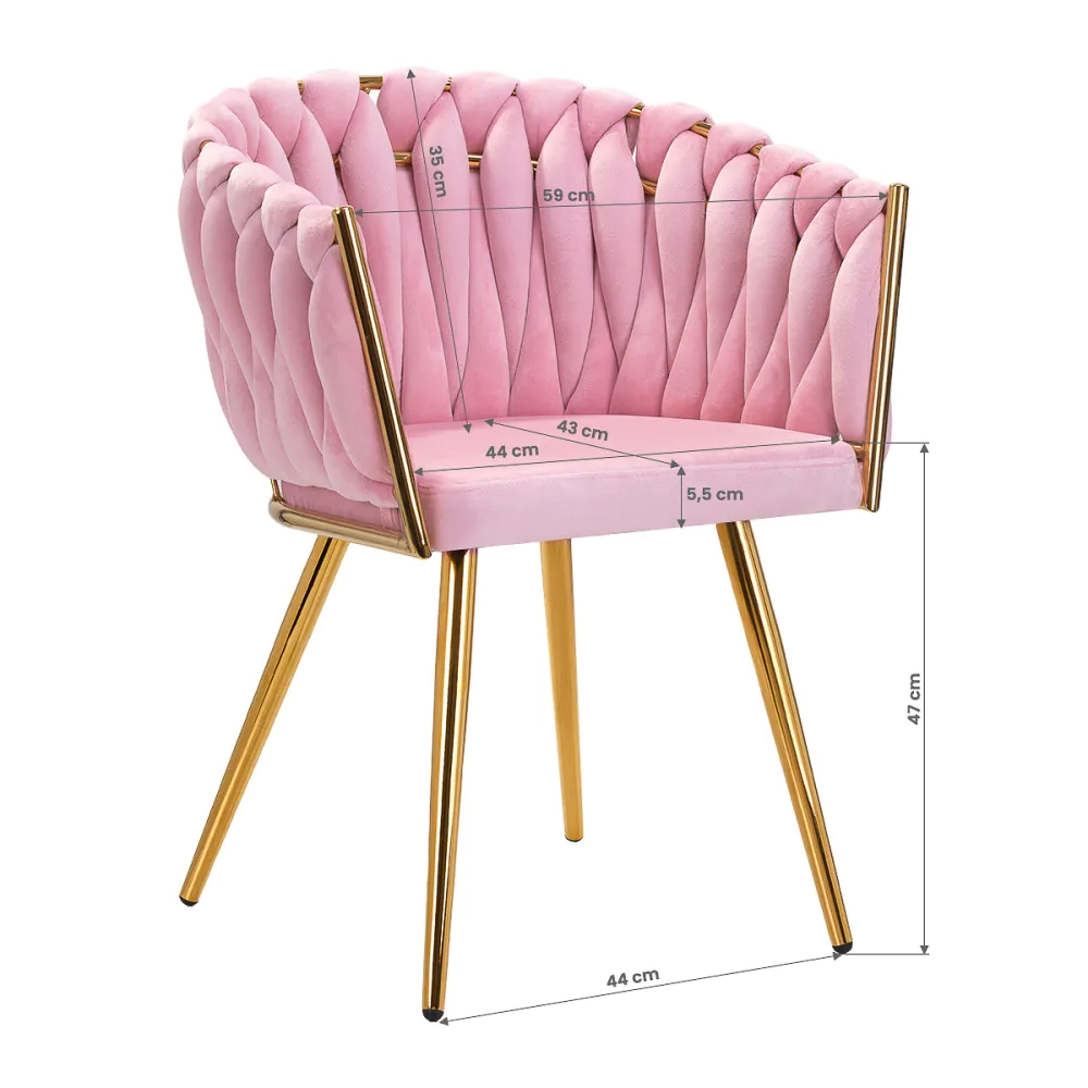 Poltroncina Elegante per Centro Estetico, Reception e Sala d'Attesa con Base Oro - immagine 4