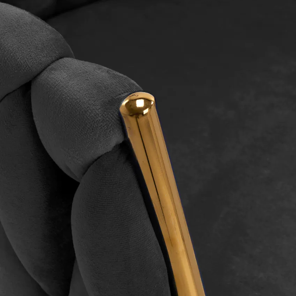 Poltroncina Elegante per Centro Estetico, Reception e Sala d'Attesa con Base Oro - immagine 13