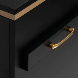Mobile per Parrucchiere Nero e Oro con Cassetti e Porta Phon - immagine 7