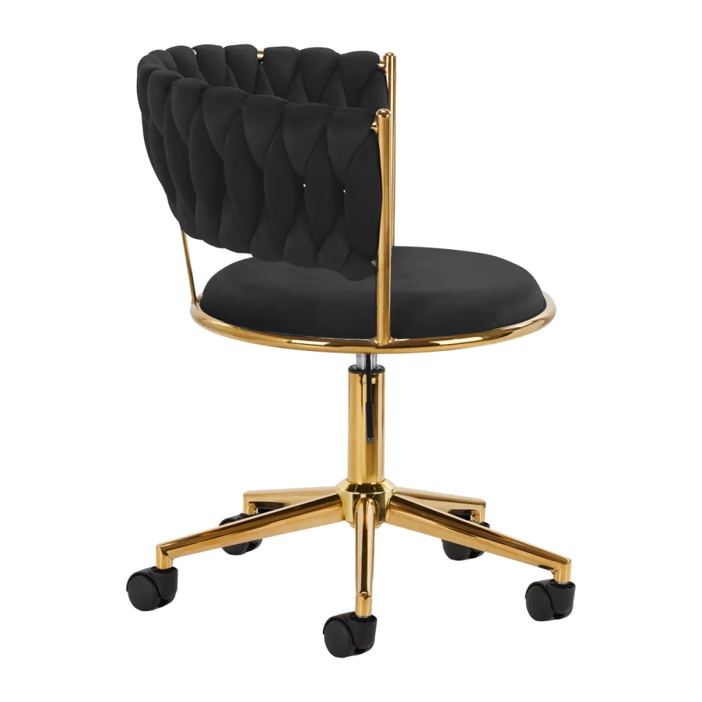 Poltroncina Girevole Glamour con Base Oro per Centro Estetico, Nail Salon e Reception - immagine 16