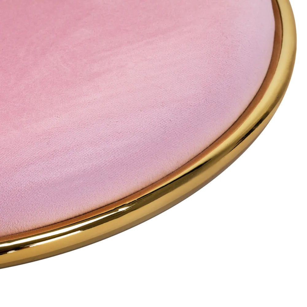 Poltroncina Girevole Glamour con Base Oro per Centro Estetico, Nail Salon e Reception - immagine 13