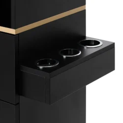 Totem Postazione da Parrucchiere con Cassetti Porta Accessori Nero e Oro - immagine 8