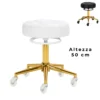 sgabello per estetista pedicure centro estetico manicure girevole oro e bianco nero