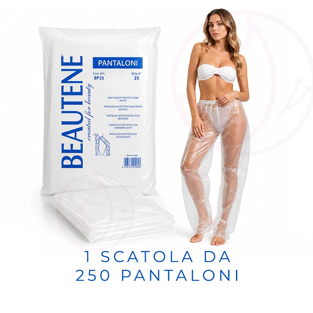 Pantaloni Monouso per Pressoterapia e Pressomassaggio BEAUTENE in Polietilene HD Trasparente - immagine 3