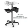 CARRELLO PER TINTURA PROFESSIONALE DA PARRUCCHIERE CON SCODELLE