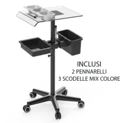 CARRELLO PER TINTURA PROFESSIONALE DA PARRUCCHIERE CON SCODELLE