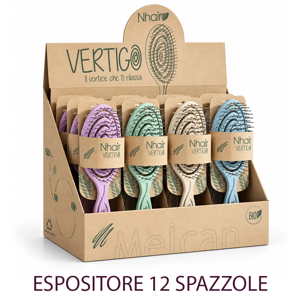 Espositore da Banco Verigo Nhair con 12 Spazzole Ecosostenibili – 4 Colori