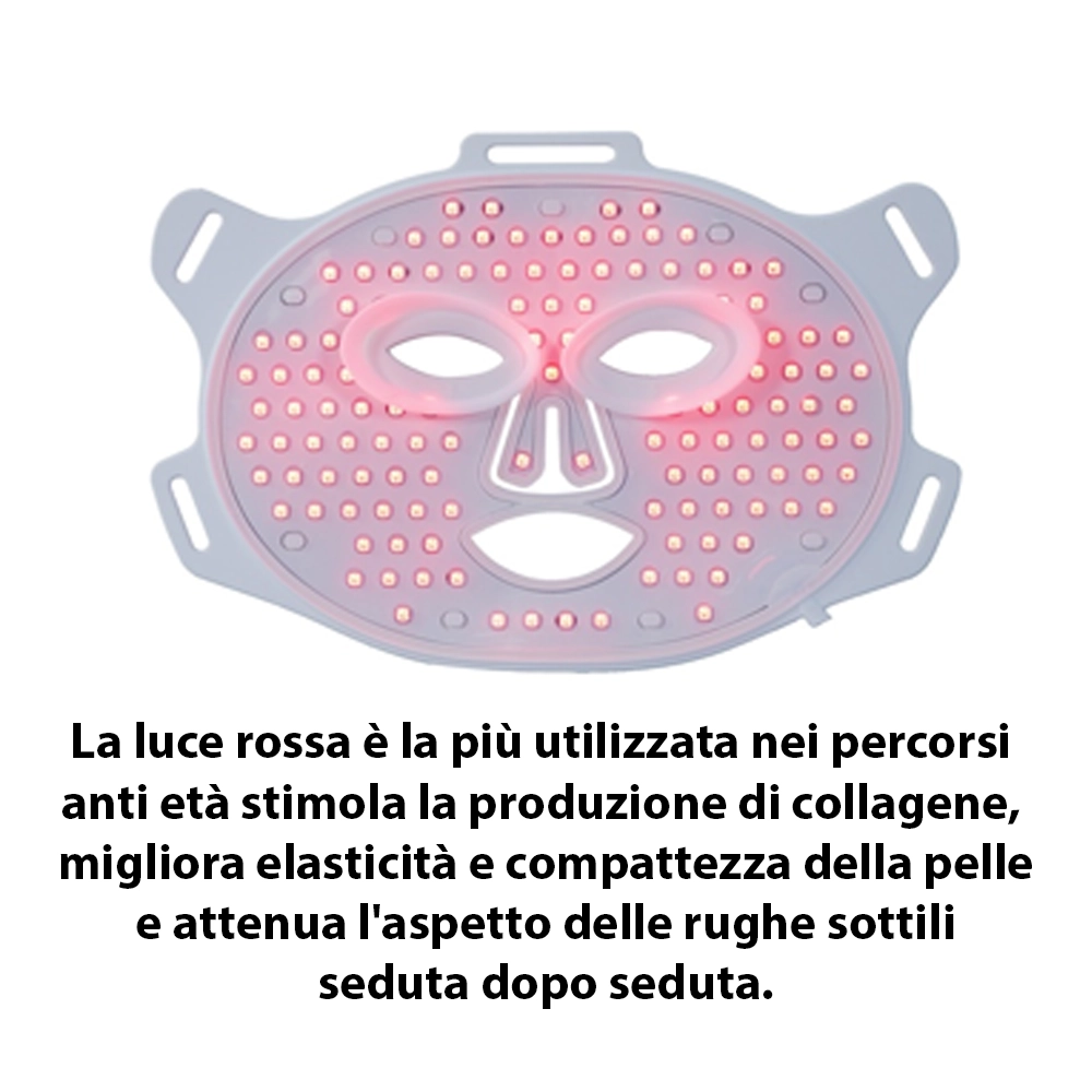 Maschera LED per Fototerapia Viso Professionale 4 Lunghezze d’Onda G15 LED Facial Mask Weelko - immagine 2