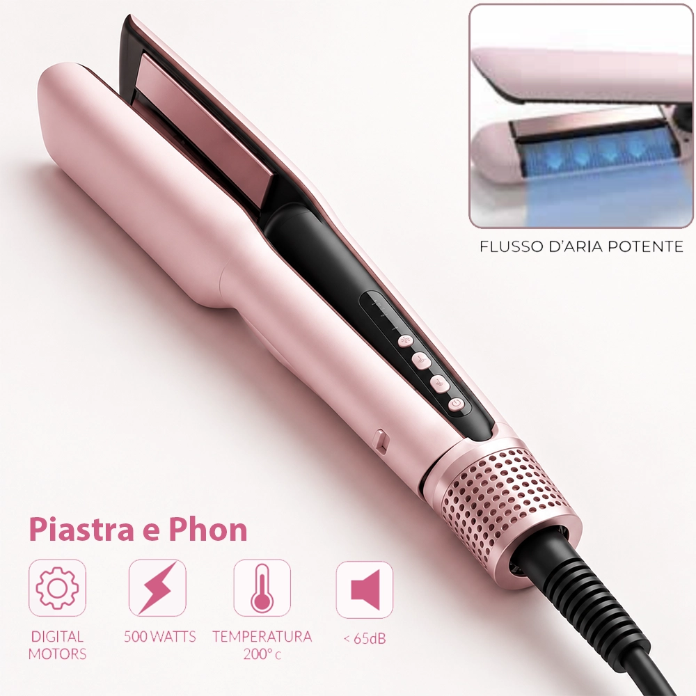 NOUVEAU Zephir è un dispositivo innovativo 2-in-1 che combina piastra e phon