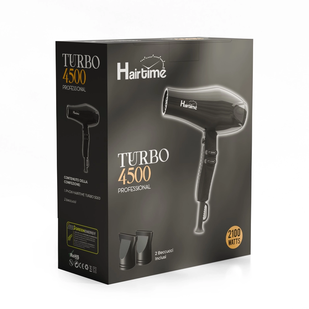 Phon Asciugacapelli Professionale HAIRTIME TURBO 4500 2100W – Motore AC, Silenzioso e Leggero - immagine 2