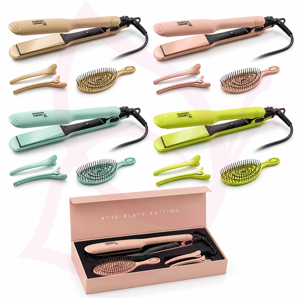 Piastra Professionale Larga ROUND & SLEEK XL 230°C 4 Colori