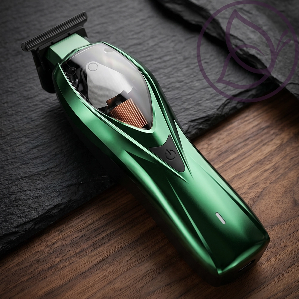 Tagliacapelli e Regolabarba TRIMMER SPEEDY Nero con 2 Cover Intercambiabili Oro e Verde Smeraldo - immagine 3
