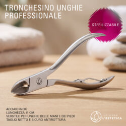 Set da 2 tronchesi per manicure e pedicure professionali in acciaio Tuttoperlestetica
