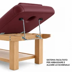 Lettino per massaggio in legno Professionale per Centri Estetici Bordeaux Spa e Massaggi con ripiano - immagine 4
