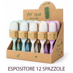 espositore 12 spazzole per capelli air spa