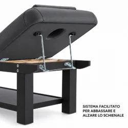 Alternative view of Lettino per massaggio in legno Professionale per Centri Estetici Grigio Nero Spa e Massaggi con ripiano