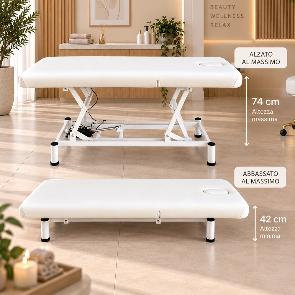 lettino elettrico 1 motore basso per estetista massaggio spa