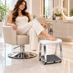 poggiapiedi per pedicure con rotelle e pedana