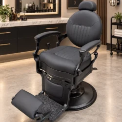 poltrona barbiere uomo taglio capelli nera