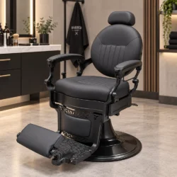 poltrona da barbiere uomo taglio capelli nera