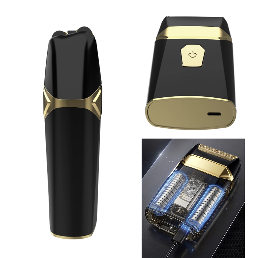 Rasoio per barba e capelli Elettrico 3 Lame 10.000 RPM Shaver Professionale ONYX GOLD MAN42 - immagine 4