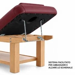 regolazione schienale lettino per massaggio