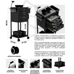 scheda tecnica carrello in metallo techno melcap