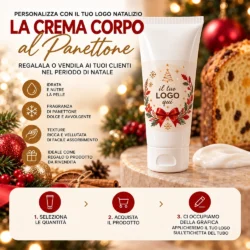 tubo crema corpo profumo panettone da 100 ml logo personalizzato