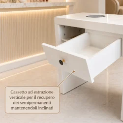 tavolo manicure cassetto singolo laccato bianco per estetista manicure
