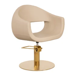Poltrona da Taglio per Parrucchiere GLAM RG con Base Rotonda Oro
