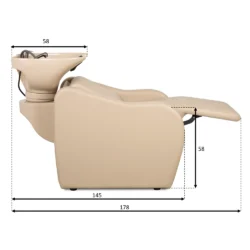 Lavatesta Professionale per parrucchiere Velaris colore Beige con Vasca Beige – 4 Versioni Disponibili - immagine 5