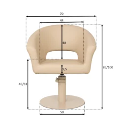 Poltrona da Taglio per Parrucchiere COSMO – Beige o Marrone con Base Coordinata - immagine 6