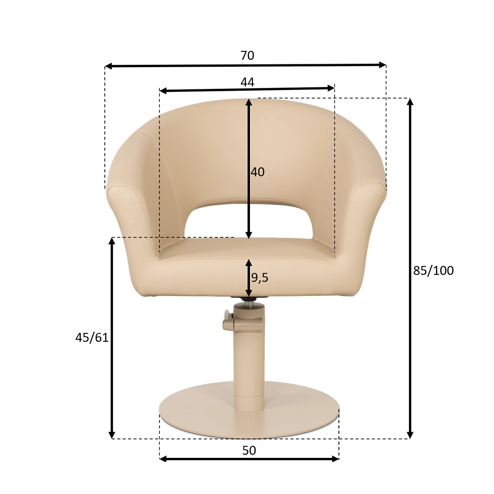 Poltrona da Taglio per Parrucchiere COSMO – Beige o Marrone con Base Coordinata - immagine 6
