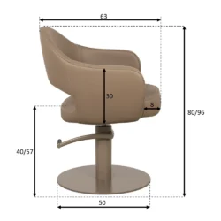 Poltrona da Parrucchiere Professionale TOP LIRA – Beige, Nero e Marrone - immagine 6