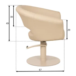 Poltrona da Taglio per Parrucchiere COSMO – Beige o Marrone con Base Coordinata - immagine 5