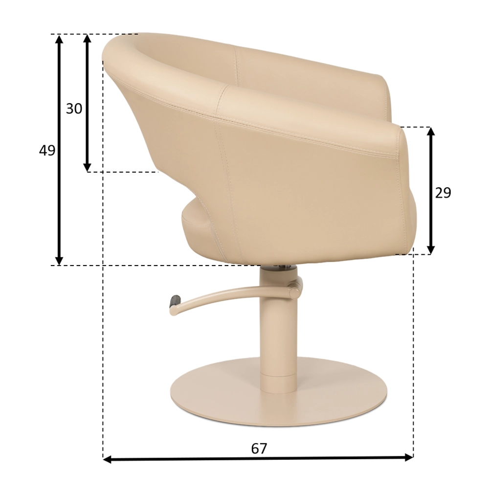 Poltrona da Taglio per Parrucchiere COSMO – Beige o Marrone con Base Coordinata - immagine 5