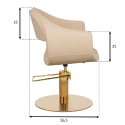 Poltrona da Taglio per Parrucchiere GLAM RG con Base Rotonda Oro - immagine 2