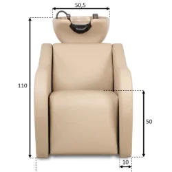 Lavatesta Professionale per parrucchiere Velaris colore Beige con Vasca Beige – 4 Versioni Disponibili - immagine 6