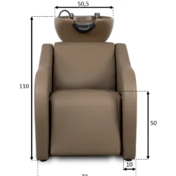 Lavatesta Professionale per Parrucchiere Velaris Marrone con Vasca Marrone – 4 Versioni Disponibili - immagine 3