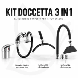 doccetta kit 3 in 1 per lavatesta miscelatore arco