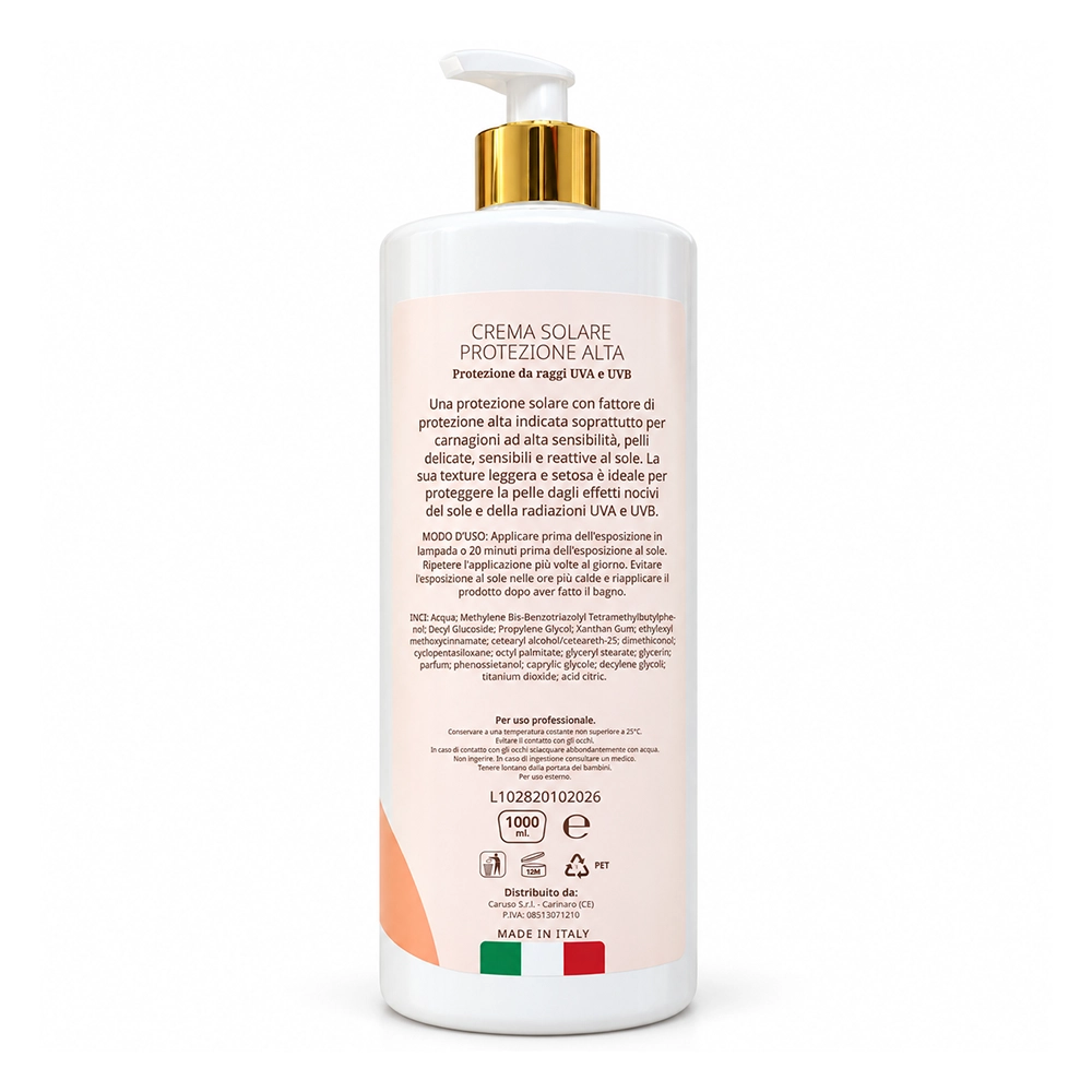 inci Crema Solare Solevya Protezione Alta da 1000 ml