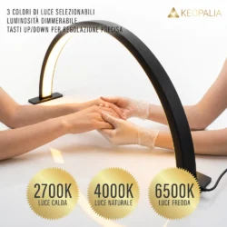 lampada ad arco manicure halfmoon nera