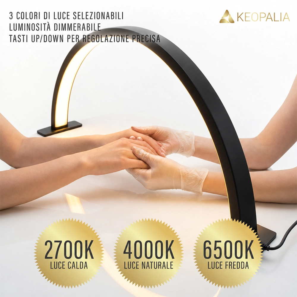lampada ad arco manicure halfmoon nera
