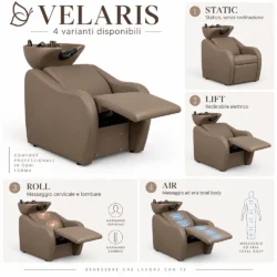 lavatesta per parrucchiere professionale marrone velaris