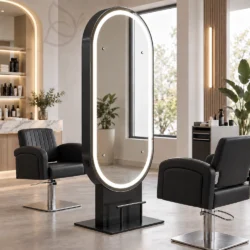specchiera parrucchiere vanity nera